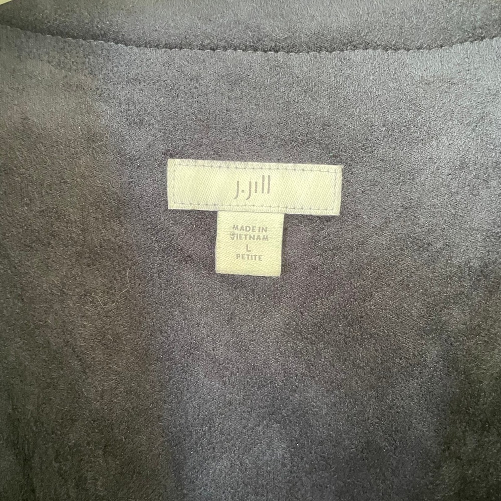 J. Jill Size L Navy Blue Super soft Faux suede jacket - Picture 2 of 11